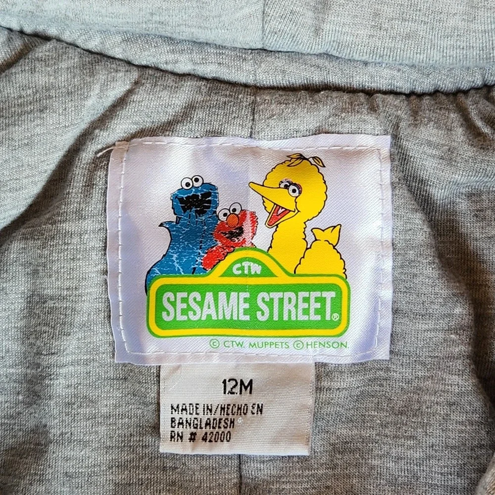 vtg Y2K Sesame Street Snowsuit Fleece Insulated hockey Slap Shot w/Mittens 12M‎
